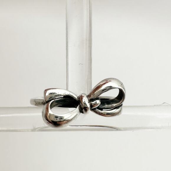 Boma BOW Ring Sterling Silver 925 Marked SIZE 7.75 Preppy Classic 7 3/4 - Picture 1 of 8
